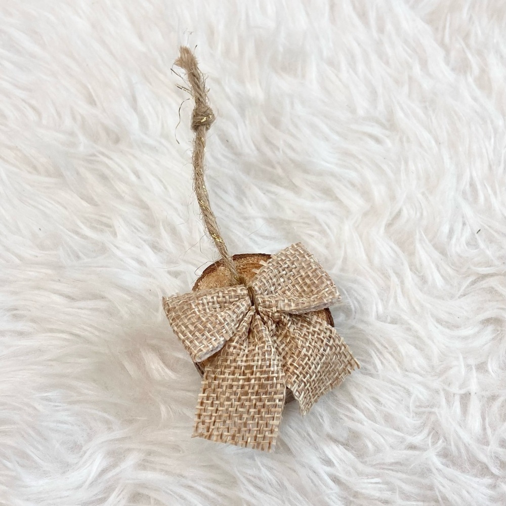 Burlap Bow Mini Ornament